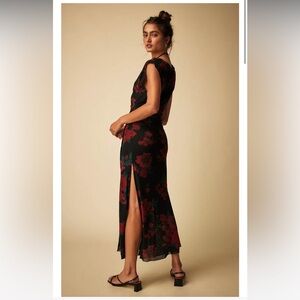 Free People Carmel Midi Dress in Midnight Combo